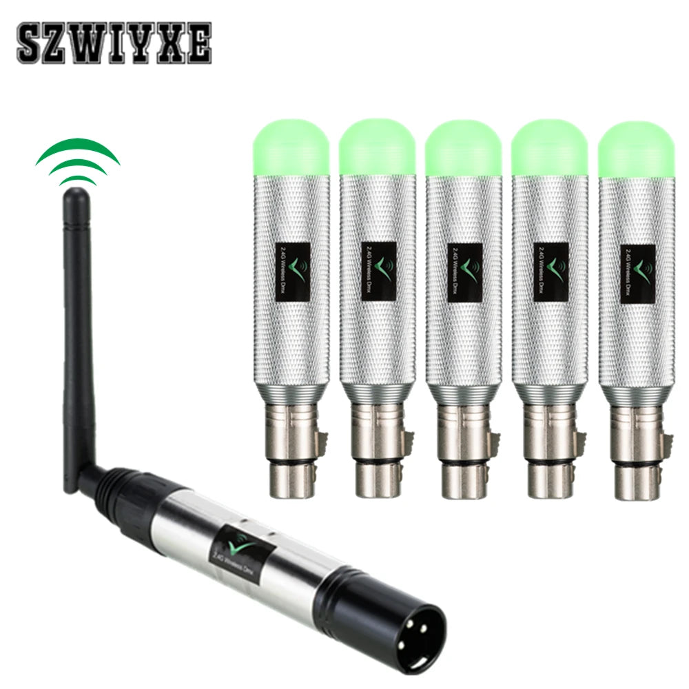 Kit DMX 512 Sem Fios 2.4G (Transmissor + Recetor) – Iluminação Profissional DJ e Palco