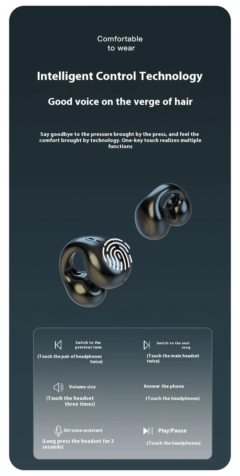 Auriculares T7500 de Condução Óssea - Bluetooth e Impermeáveis (Sports & Gaming)