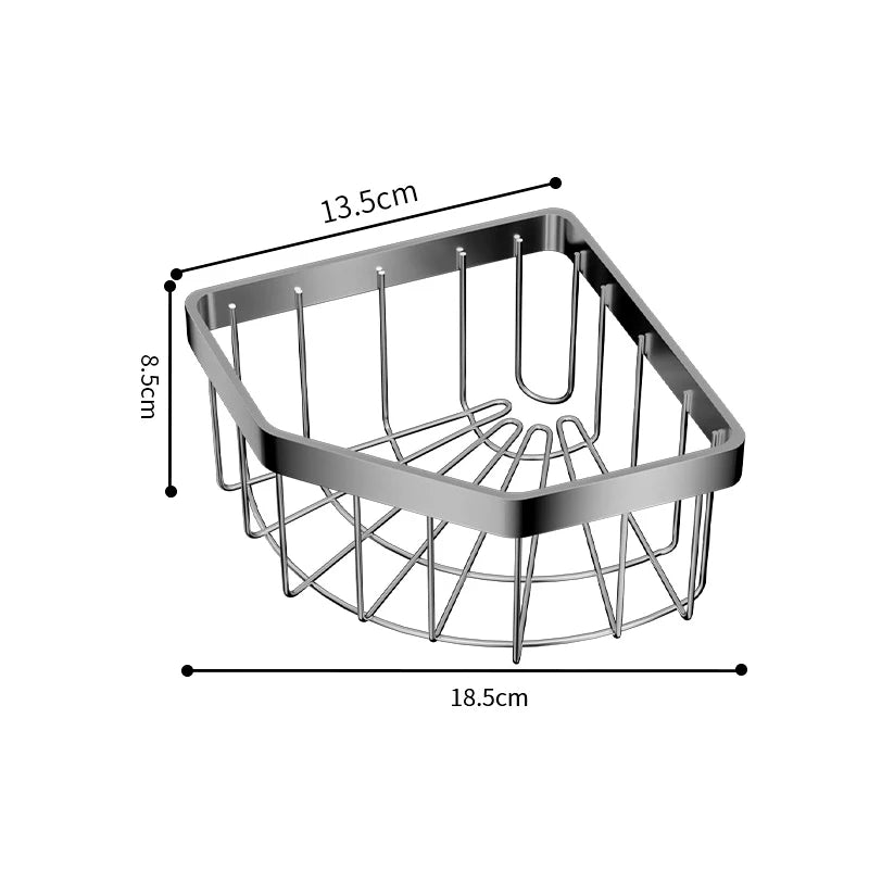 Cesto Organizador de Drenagem Ajustável (Aço Inoxidável) – Suporte de Esponjas, Sabão e Utensílios para Pia/Bancada