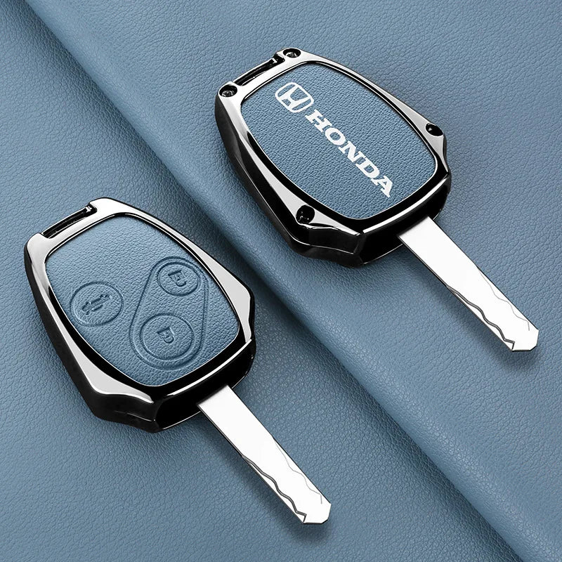 **Capa Premium para Chave Honda (Liga de Zinco + Couro) – CRV, Civic, Jazz, Fit e Mais