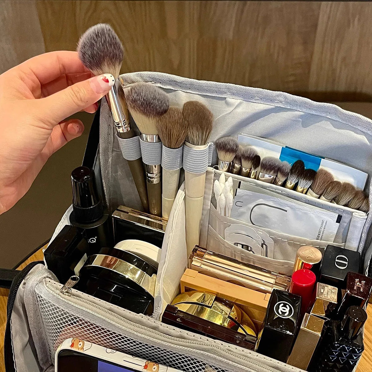 Nécessaire de Viagem Multifuncional Grande Capacidade – Organização de Cosméticos e Maquilhagem