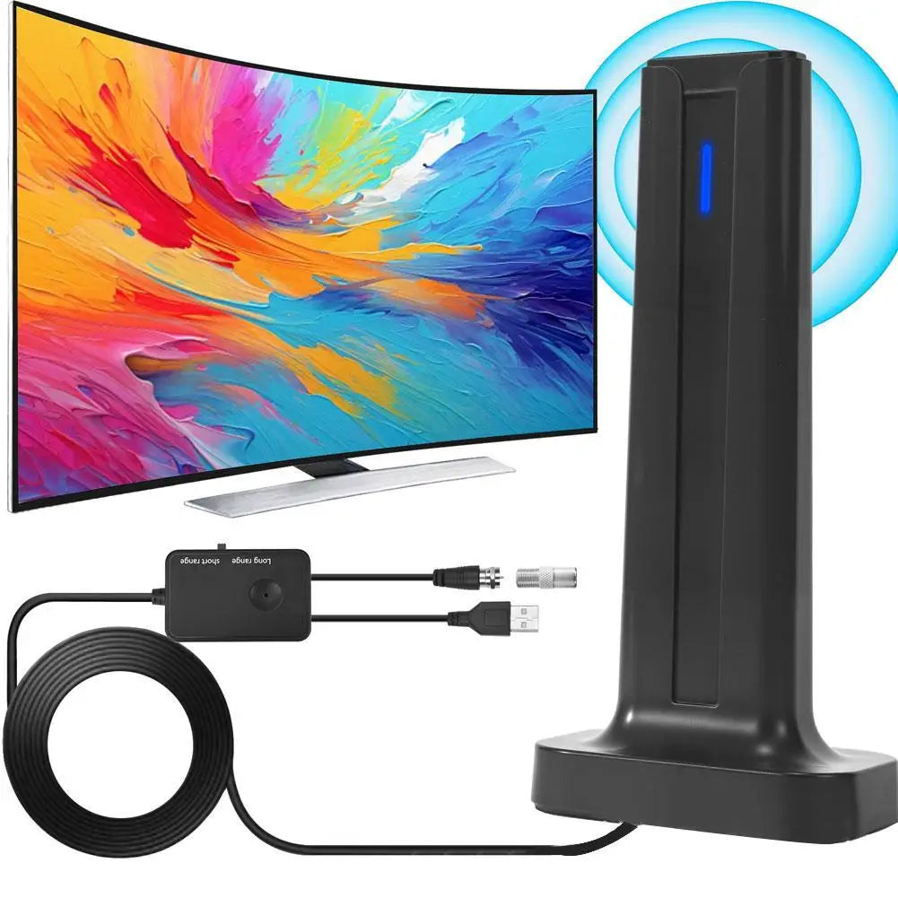 Antena Digital HDTV Inteligente para TV (Interior) – Recepção 360°, Suporta 4K/1080P, Alcance de 50-80 Milhas