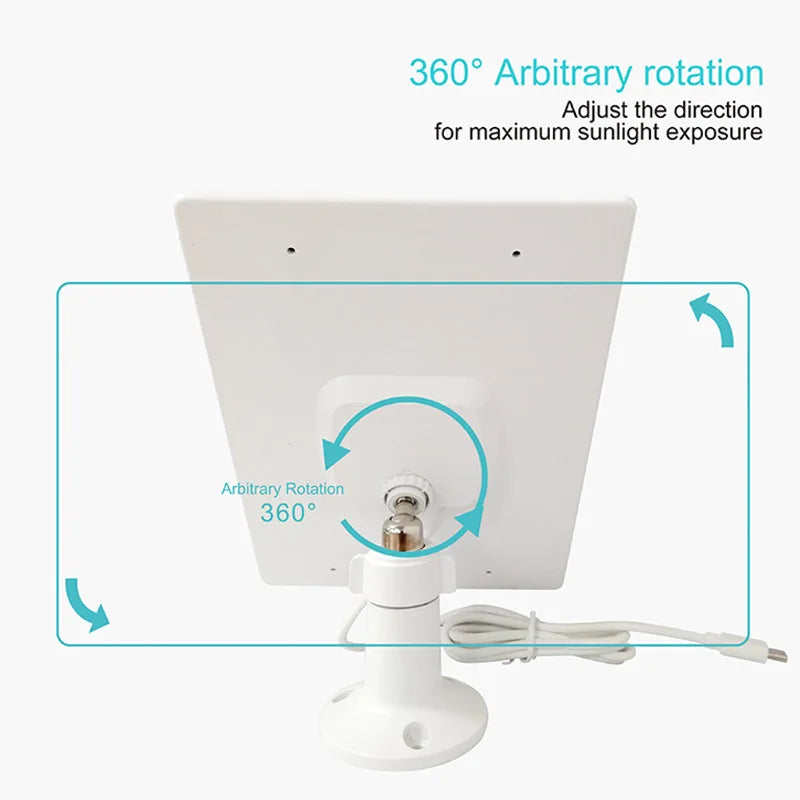 Painel Solar de 10W (5V) com Saída Tipo-C – Carregamento Contínuo para Câmaras de Vigilância e Segurança