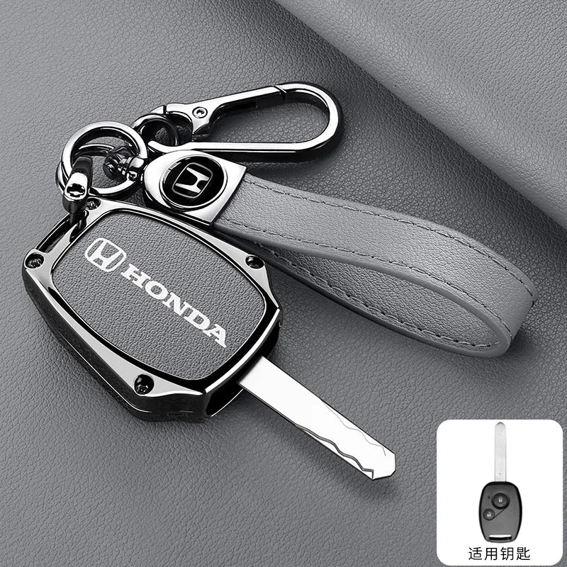 **Capa Premium para Chave Honda (Liga de Zinco + Couro) – CRV, Civic, Jazz, Fit e Mais