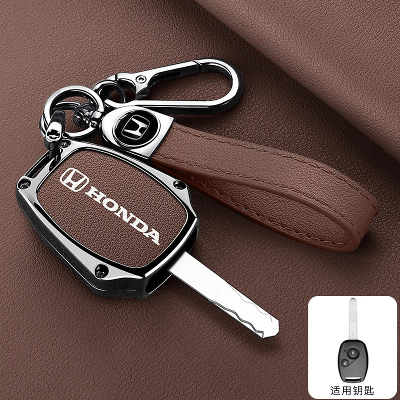 **Capa Premium para Chave Honda (Liga de Zinco + Couro) – CRV, Civic, Jazz, Fit e Mais