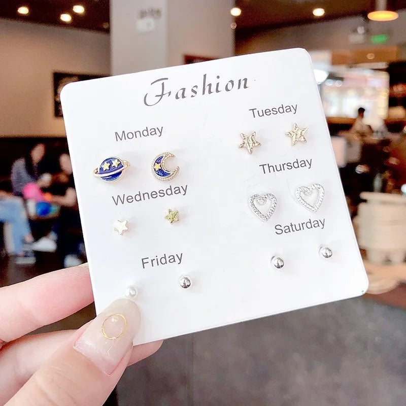 Conjunto de Mini Brincos Stud em Prata S925 - Joia Simples e Elegante