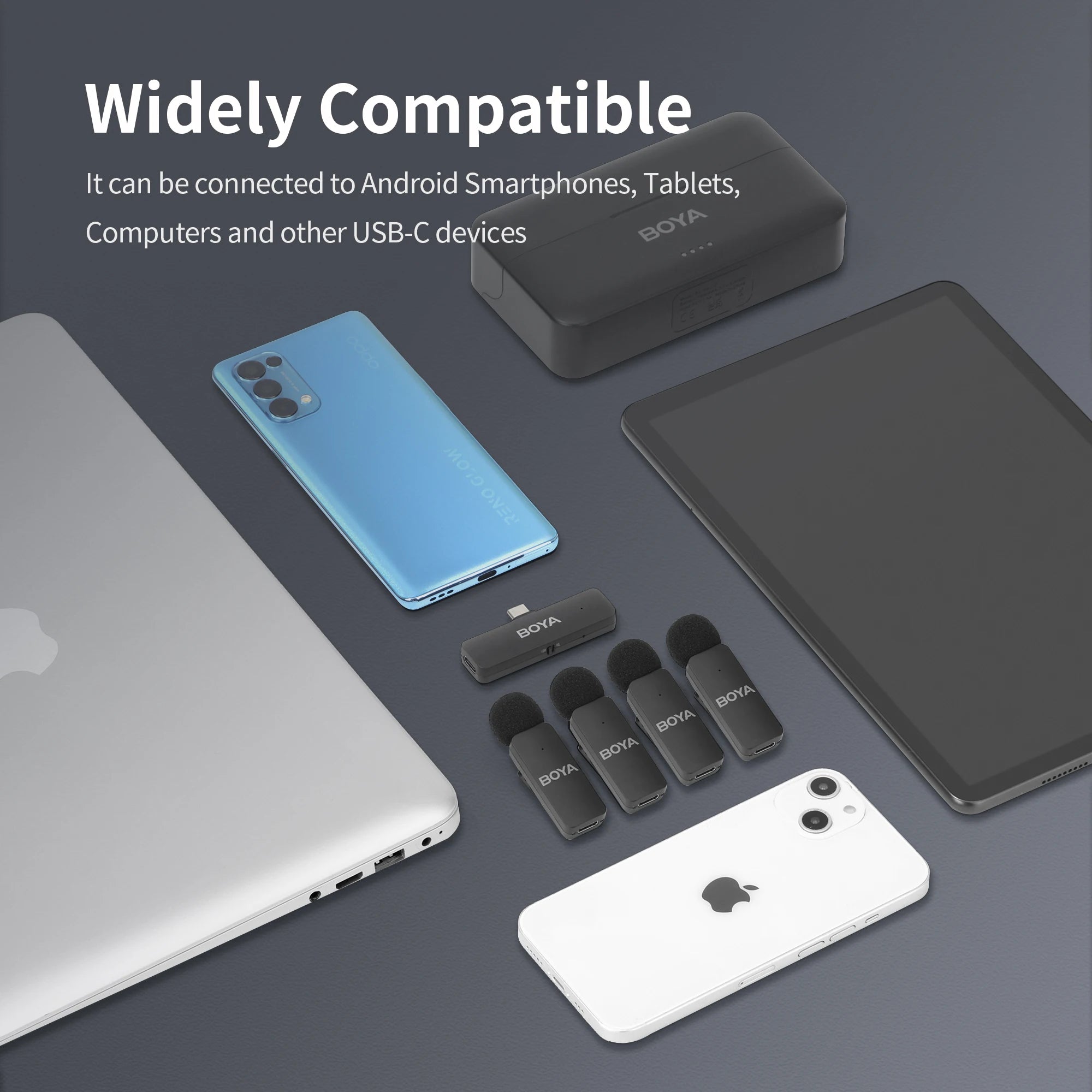 BOYA BY-V4 Wireless Lavalier Microphone (Kit 4 Microfones)