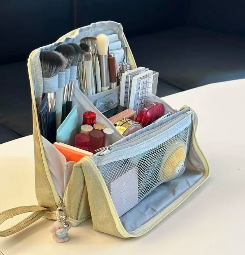 Nécessaire de Viagem Multifuncional Grande Capacidade – Organização de Cosméticos e Maquilhagem