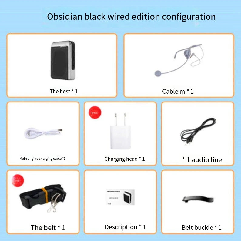 Amplificador de Voz Portátil 30W (2.4G/Bluetooth) para Professores e Guias