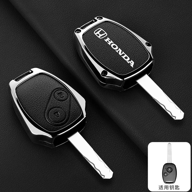 **Capa Premium para Chave Honda (Liga de Zinco + Couro) – CRV, Civic, Jazz, Fit e Mais