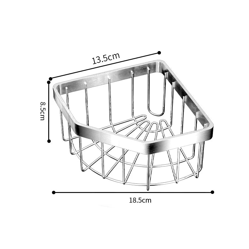 Cesto Organizador de Drenagem Ajustável (Aço Inoxidável) – Suporte de Esponjas, Sabão e Utensílios para Pia/Bancada