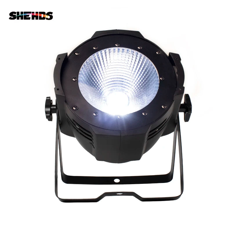 Foco LED COB Par 200W (Branco Quente + Frio 2em1) – Profissional DMX para Palco e Teatro