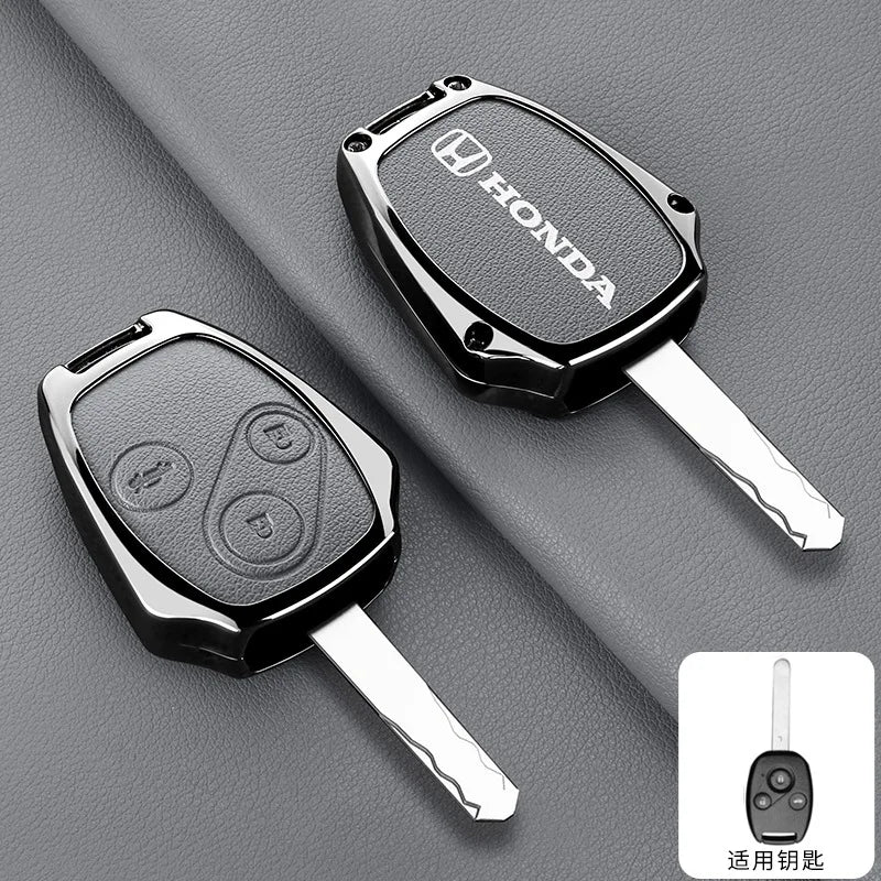 **Capa Premium para Chave Honda (Liga de Zinco + Couro) – CRV, Civic, Jazz, Fit e Mais
