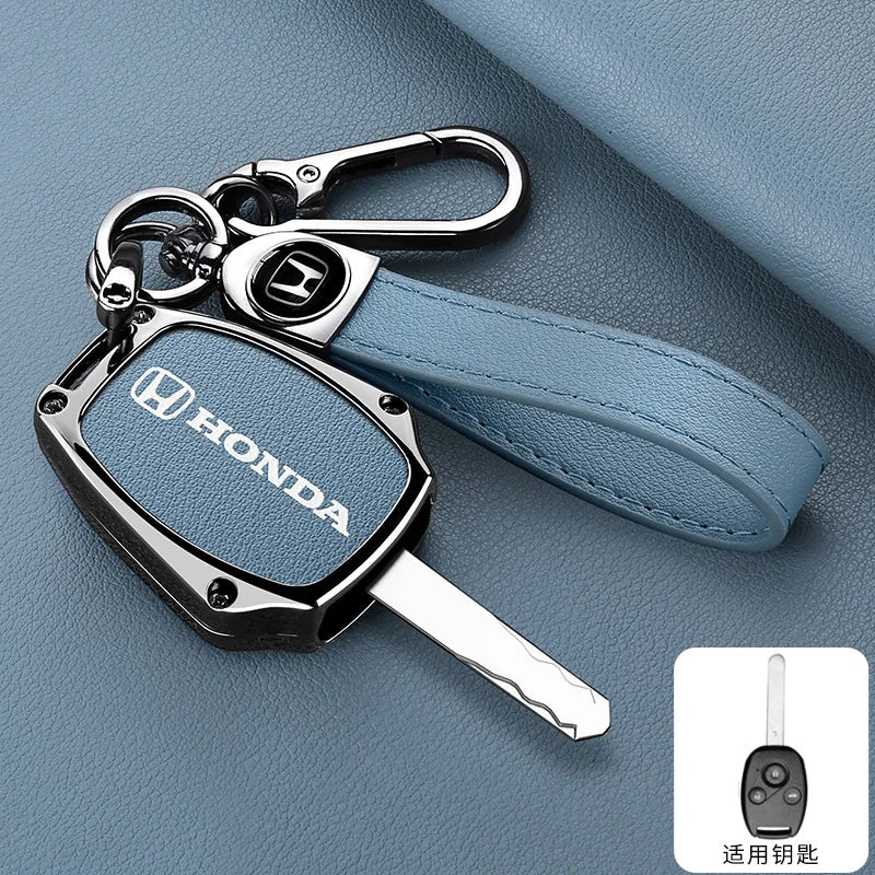 **Capa Premium para Chave Honda (Liga de Zinco + Couro) – CRV, Civic, Jazz, Fit e Mais