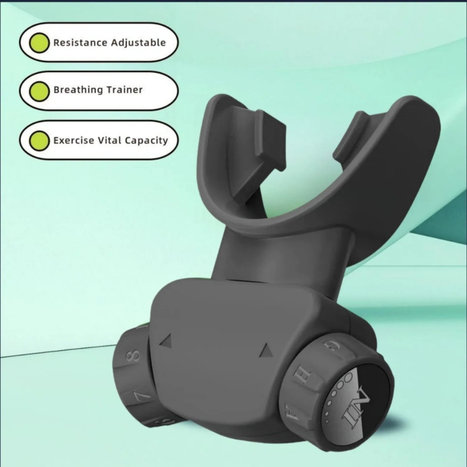 Exercitador Pulmonar Portátil (8 Níveis) – Treinamento Respiratório e Fortalecimento Muscular (Fitness, Yoga, Natação)