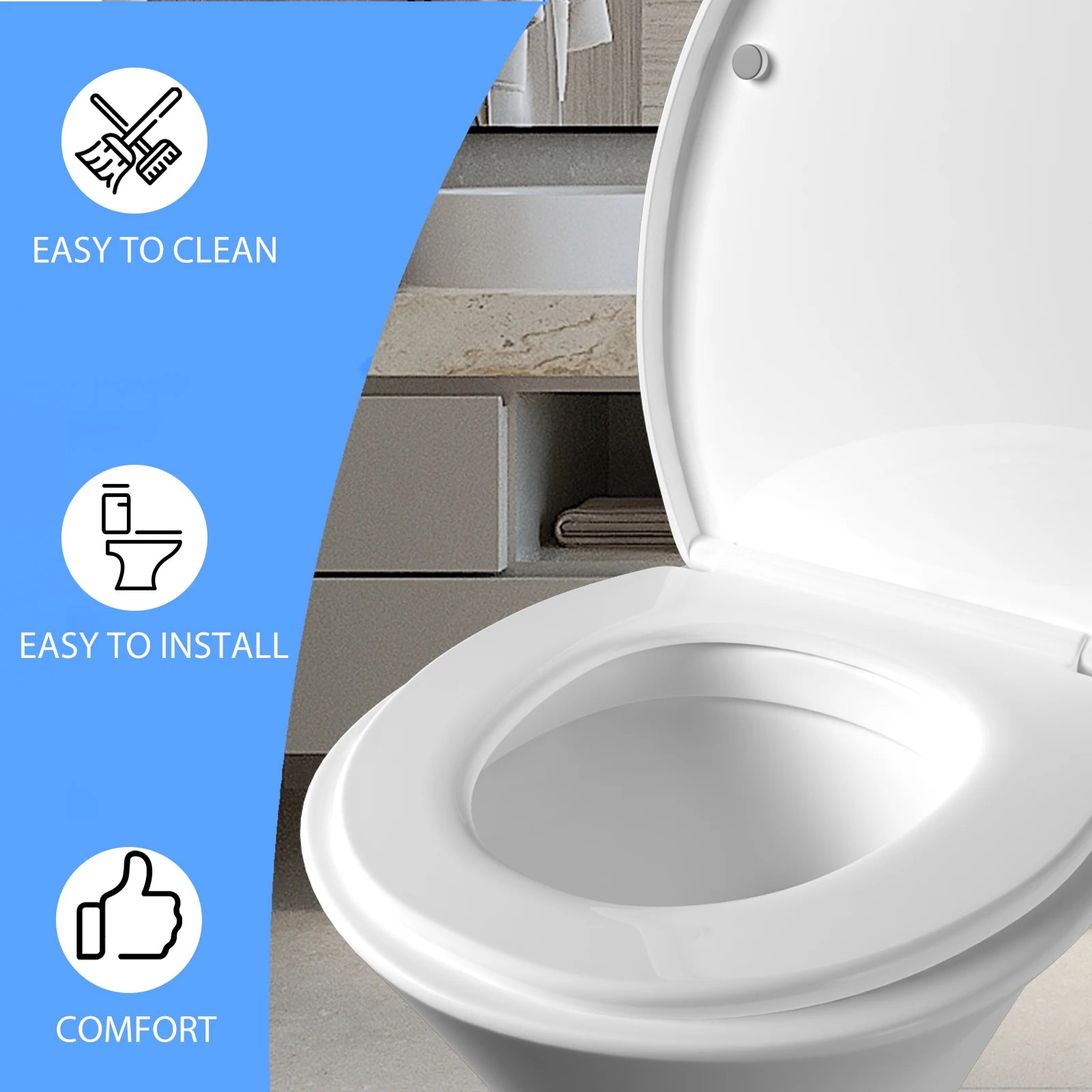 Assento de Sanita O-Type BRIEFNESS (Fecho Suave e Quick-Release)