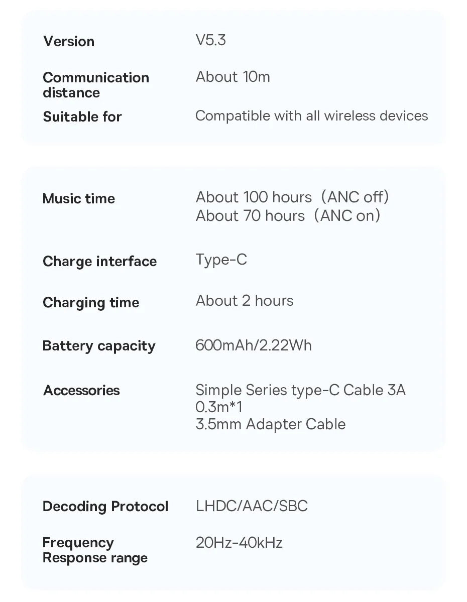 Baseus H1i ANC Wireless Bowie Headphone