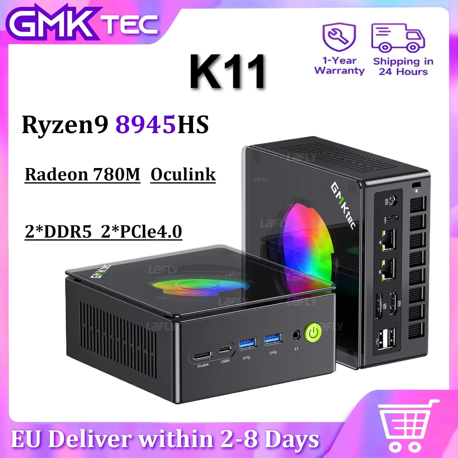 GMKtec K11 Gaming Mini PC (Ryzen 9 8945HS, 32GB DDR5)