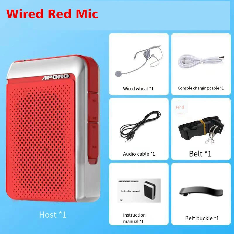 Amplificador de Voz Portátil 30W (2.4G/Bluetooth) para Professores e Guias