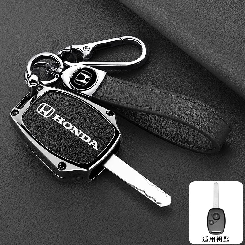 **Capa Premium para Chave Honda (Liga de Zinco + Couro) – CRV, Civic, Jazz, Fit e Mais