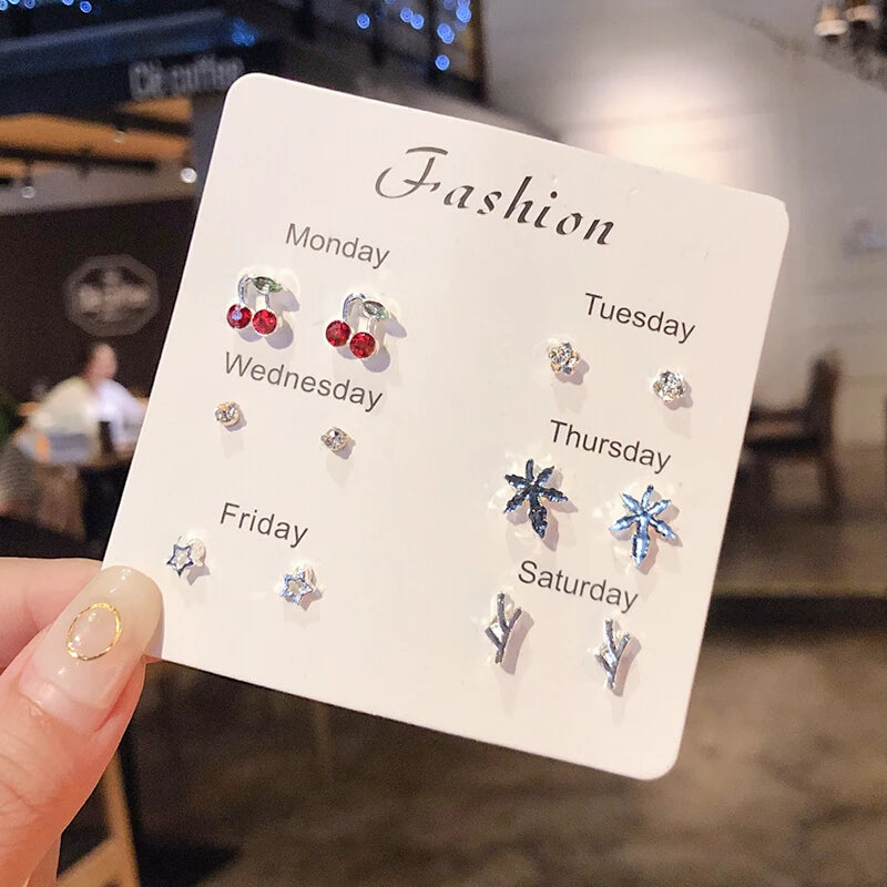 Conjunto de Mini Brincos Stud em Prata S925 - Joia Simples e Elegante