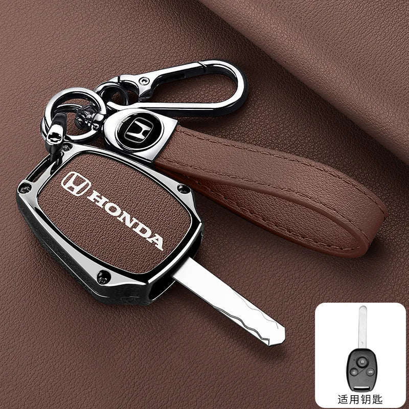 **Capa Premium para Chave Honda (Liga de Zinco + Couro) – CRV, Civic, Jazz, Fit e Mais