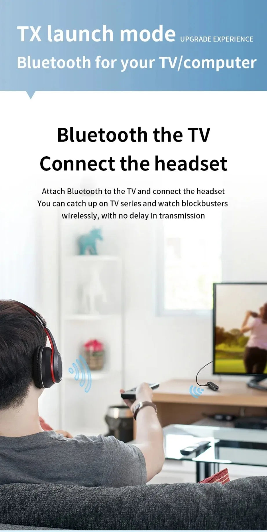 Adaptador Bluetooth 2-em-1 (Transmissor e Recetor 5.3)