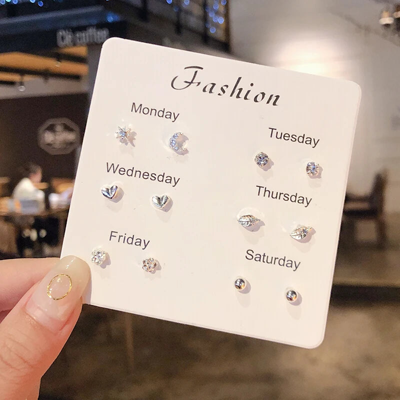 Conjunto de Mini Brincos Stud em Prata S925 - Joia Simples e Elegante