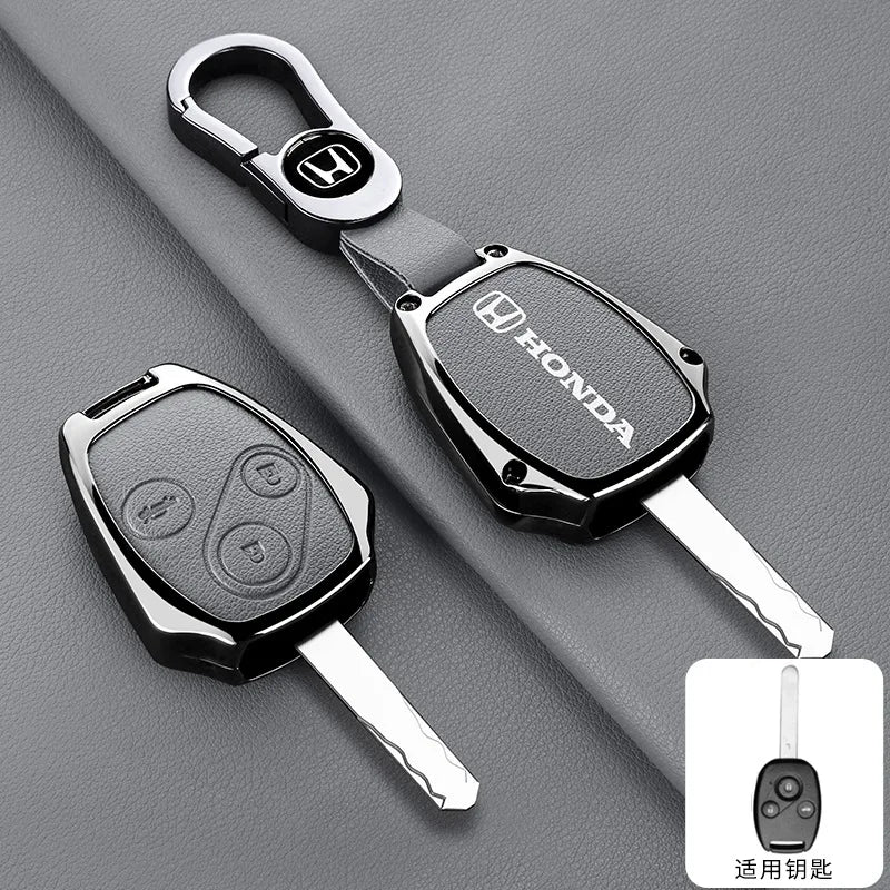 **Capa Premium para Chave Honda (Liga de Zinco + Couro) – CRV, Civic, Jazz, Fit e Mais