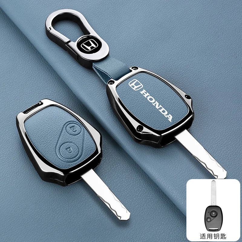 **Capa Premium para Chave Honda (Liga de Zinco + Couro) – CRV, Civic, Jazz, Fit e Mais