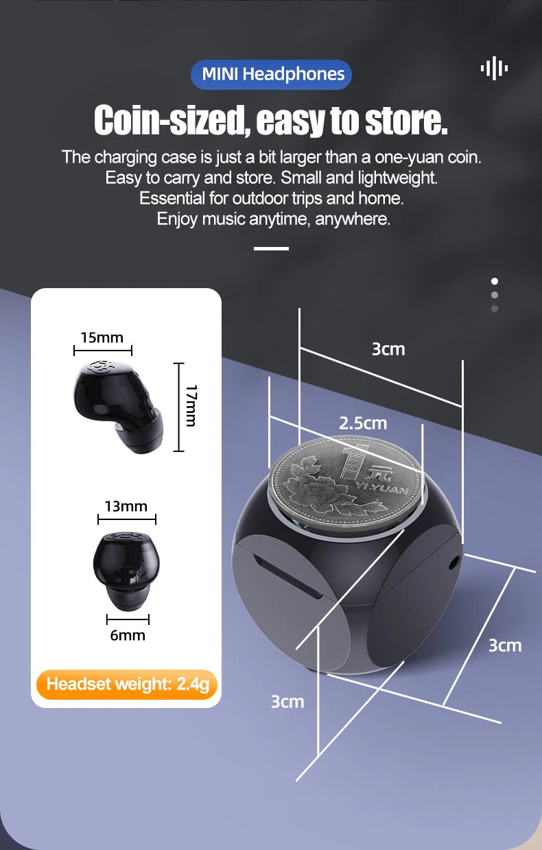 Auscultadores Mini Wireless (Semi-In-Ear)