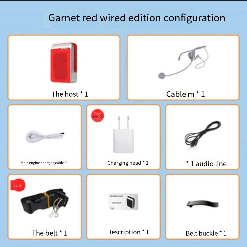 Amplificador de Voz Portátil 30W (2.4G/Bluetooth) para Professores e Guias