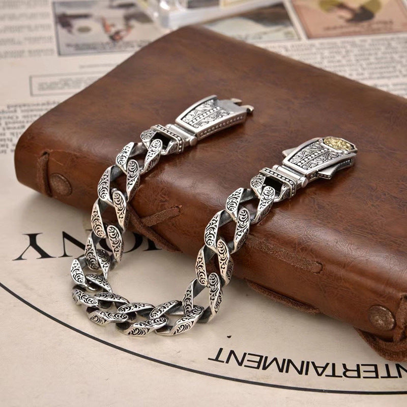 Pulseira Masculina Estilo Leão Dominador (Retro) | Acessório Unissexo com Galvanização | Leano Shop